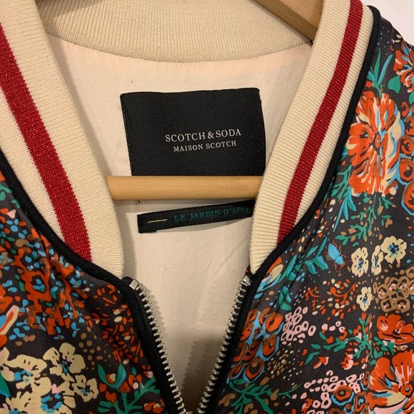 Scotch & Soda Women's Printed Satin Bomber Le Jardin D'Apus Collection - Picture 2 of 3